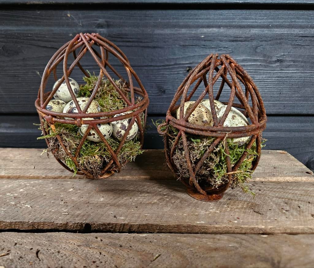 Roestmetalen eieren, Ophalen of Verzenden, Nieuw, Overige materialen, Minder dan 25 cm