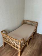 Rotan peuterbed 70x140 cm met matras, Ophalen, Gebruikt, 70 tot 85 cm, 140 tot 160 cm