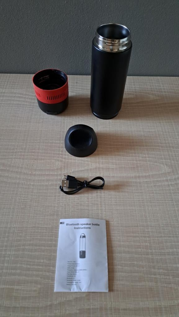 THERMOSKAN THERMOSFLES MET BLUETOOTH SPEAKER DRINKFLES FLES, Ophalen of Verzenden, Nieuw, Overige typen