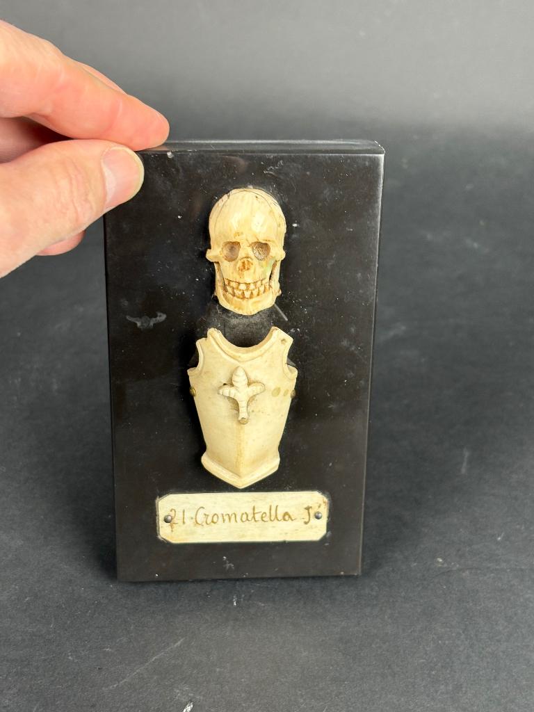 sculptuur, momento mori ivoor, 19e eeuw, Overige typen, Minder dan 20 cm, Ophalen of Verzenden, Handgemaakt