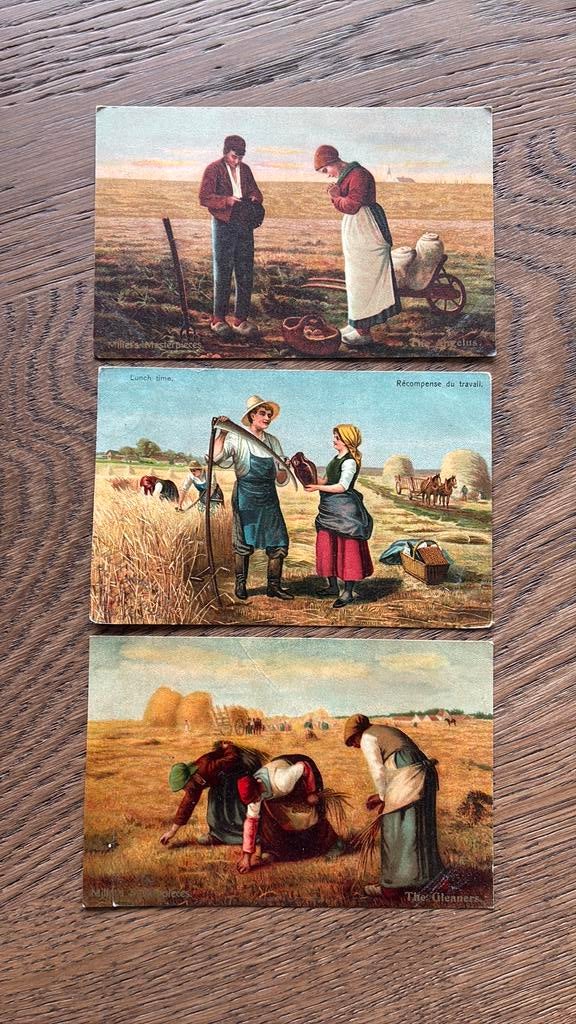 Werken op het land.Het Angelus,lunchtijd, opruimen.1905, Ophalen of Verzenden, Voor 1920