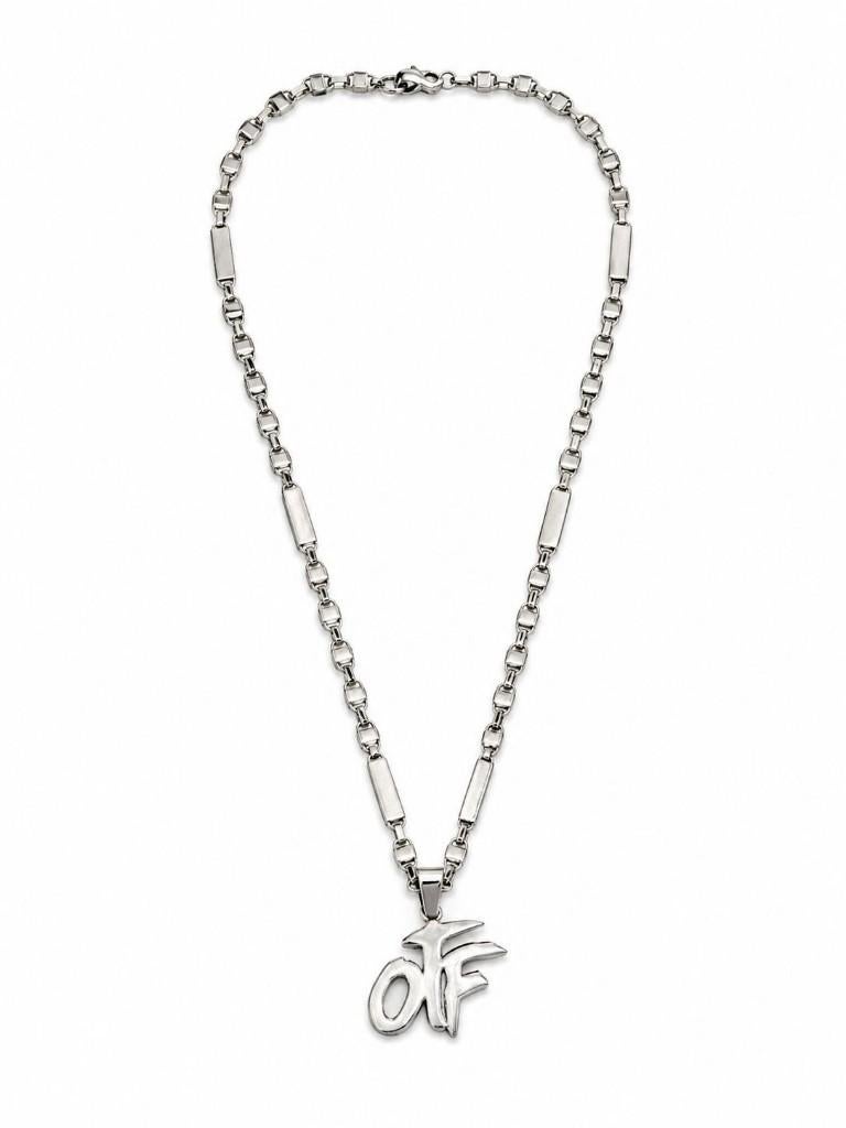 925 Zilveren schakel ketting met OFF hanger Totaal 37.7gram, ., Ophalen of Verzenden, ., Zilver