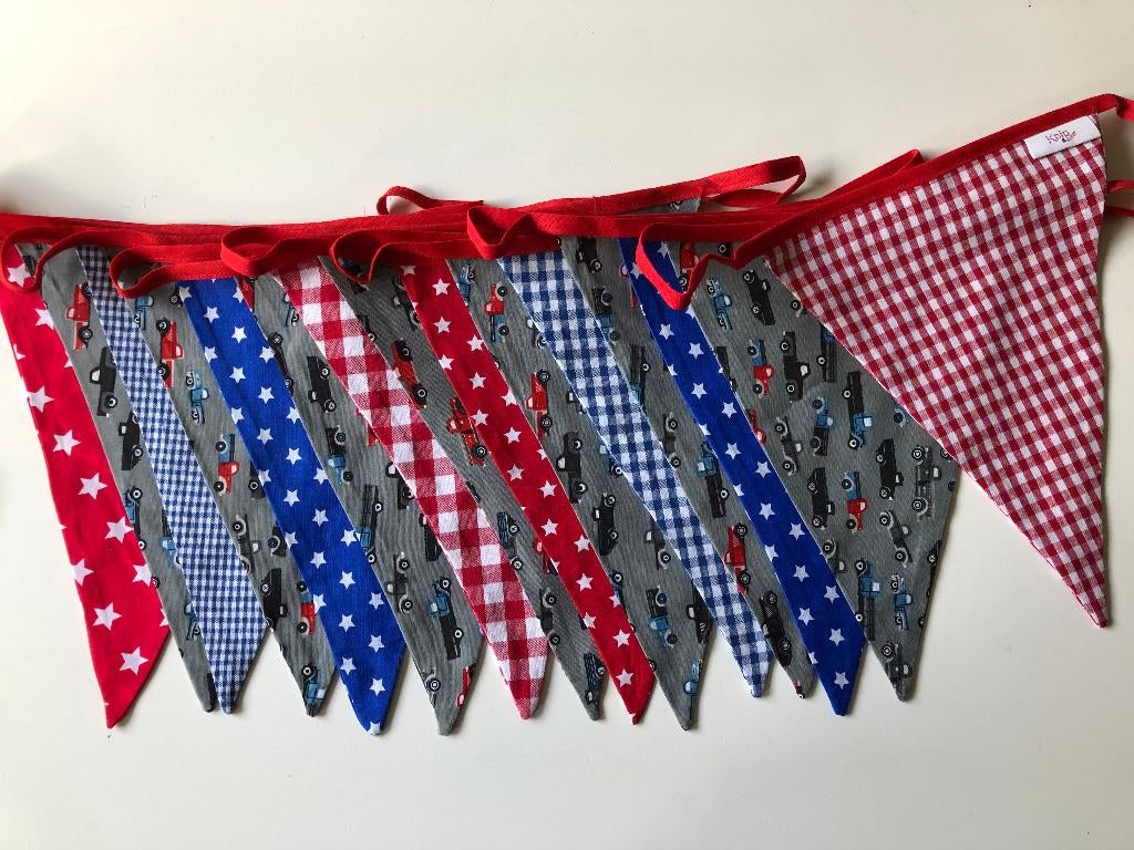 vlaggenlijn retro auto's, Hobby en Vrije tijd, Feestartikelen, Ophalen of Verzenden, Nieuw, Versiering, Verjaardag