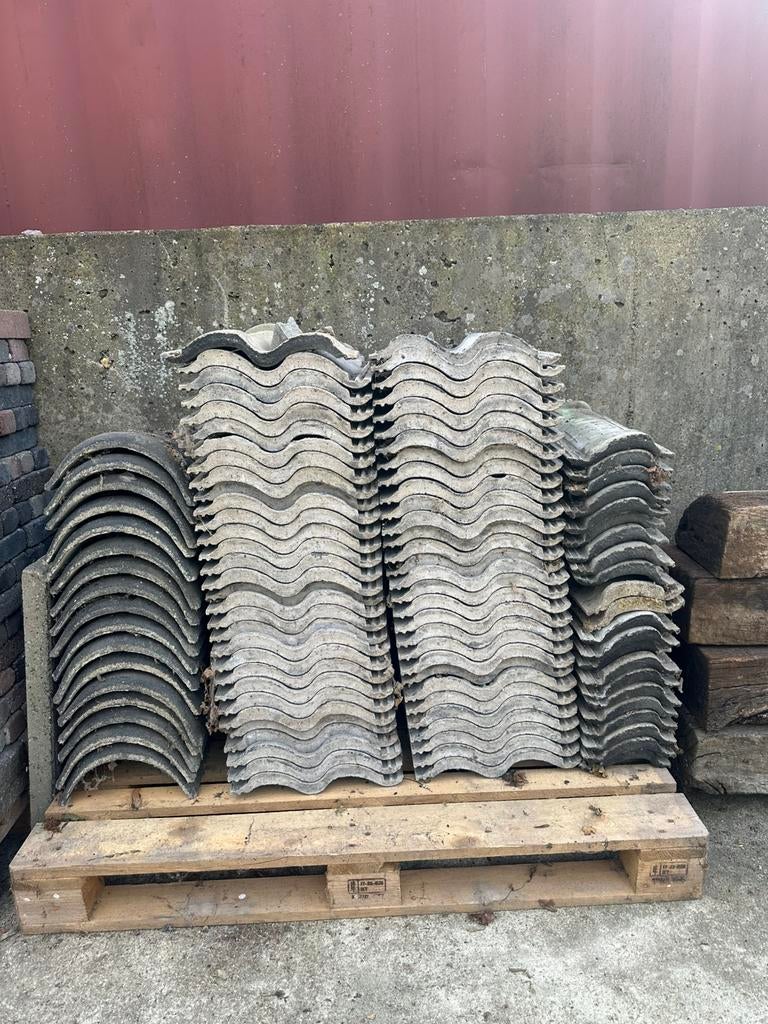 Zwarte betonnen dakpannen Teeuwen op palet, Ophalen, Overige materialen, Zwart, Nieuw