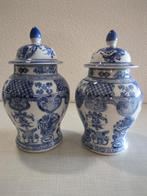 2 mooie blauwe gemberpotten, Ophalen of Verzenden