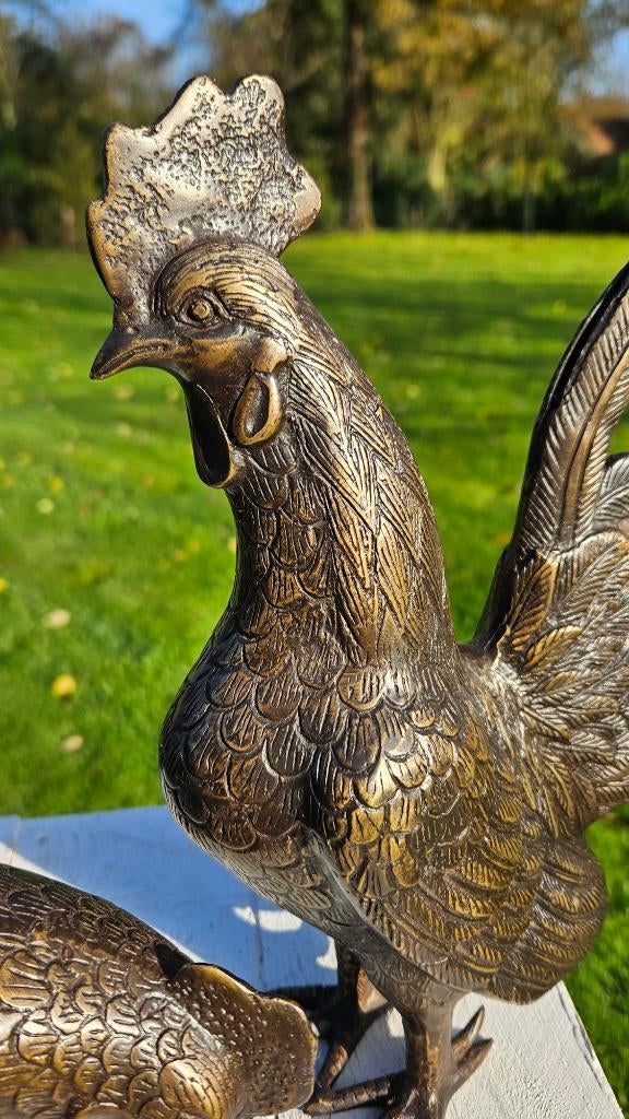 Metalen haan standbeeld - tuin kunst decor kip