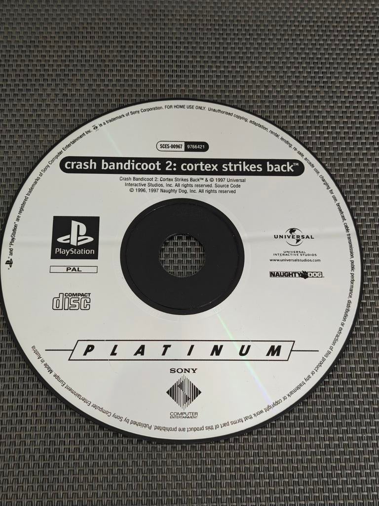 Playstation 1 Crash Bandicoot cortex strikes back, Avontuur en Actie, Gebruikt, 1 speler, Ophalen of Verzenden