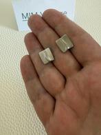 H137/Zilveren Modernist gesigneerde oorbellen Scandinavië, Gebruikt, Verzenden, X, Zilver