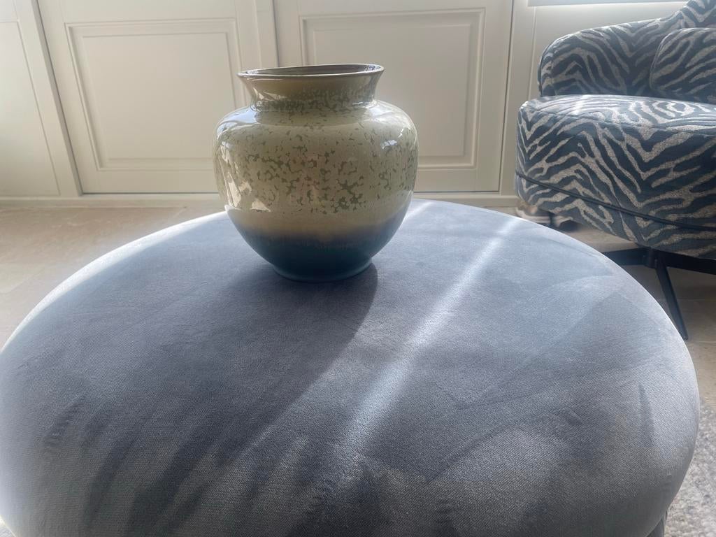 Des Pots vaas crème/blauw, Ophalen of Verzenden, Blauw, Overige materialen, Minder dan 50 cm