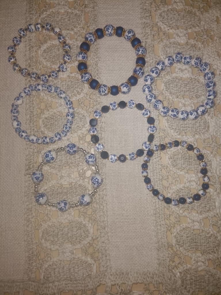 Delft blauwe handgemaakte armbanden, Ophalen of Verzenden, Nieuw, Blauw