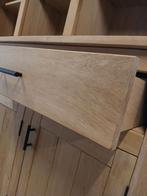 Massief Eikenhouten Kast met Open Vakken en Lades, meubels., 200 cm of meer, Eikenhout, Nieuw, Ophalen of Verzenden