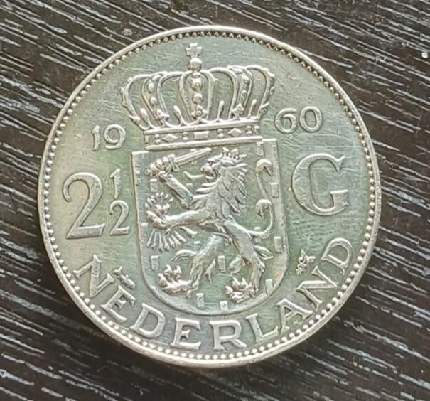 Zilveren Rijksdaalder 1960, Postzegels en Munten, Munten | Nederland, Ophalen of Verzenden, Koningin Juliana, 2½ gulden