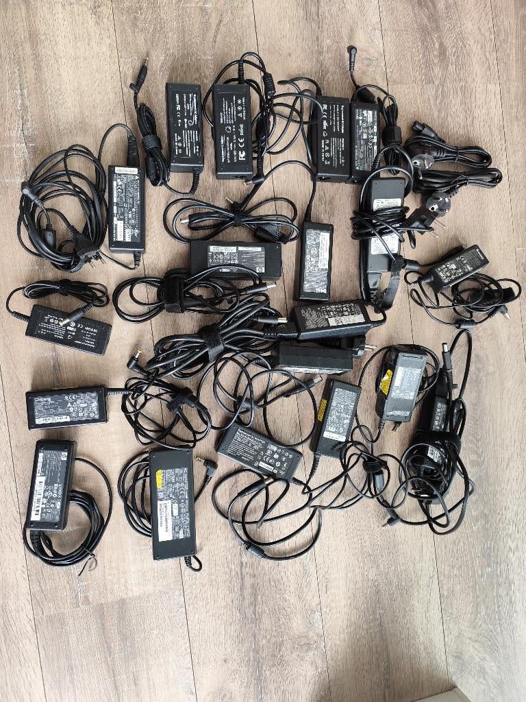 Laptop oplader set, HP, Dell, Toshiba, Lenovo, Acer, Asus, Ophalen of Verzenden, Gebruikt