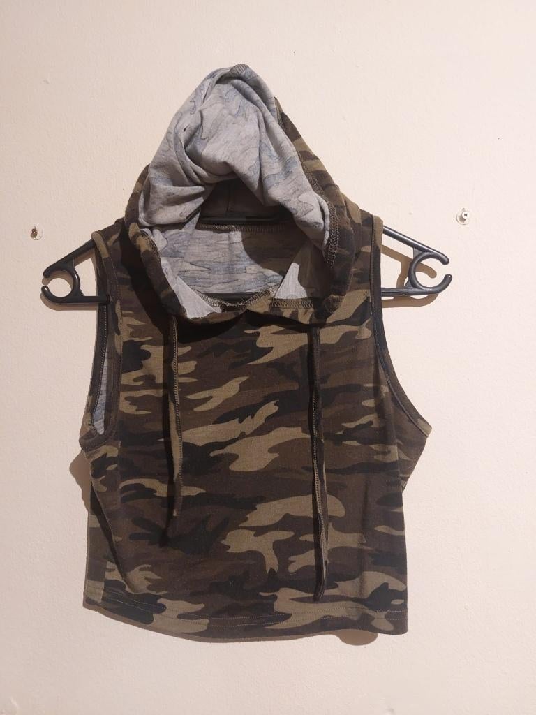 59	Mouwloos Hoodie Crop - maat S, Ophalen of Verzenden, Zo goed als nieuw, Maat 36 (S)