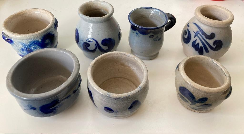 7 kleine Keulse mini potjes  in perfecte conditie, Ophalen of Verzenden