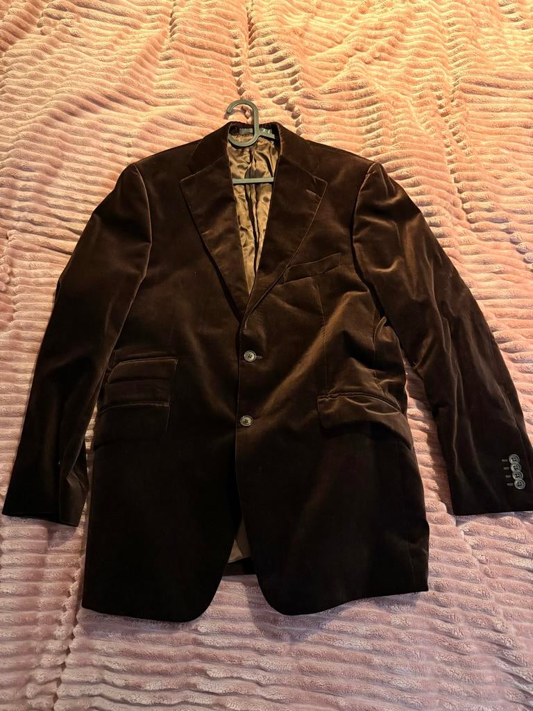 Bruine fluwelen colbert Cumulande, Kleding | Heren, Kostuums en Colberts, Ophalen of Verzenden, Zo goed als nieuw, Overige maten