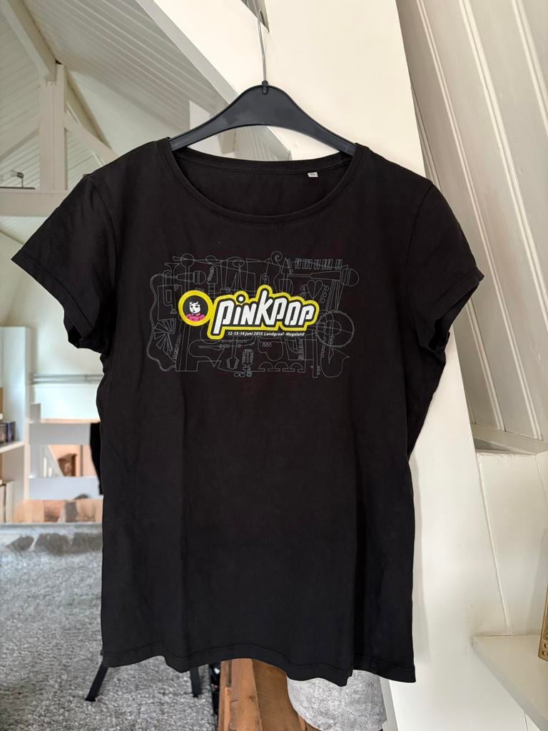 Pinkpop dames t-shirt jaargang 2013 - maat XL, Zwart, Maat 46/48 (XL) of groter, Ophalen of Verzenden, Korte mouw