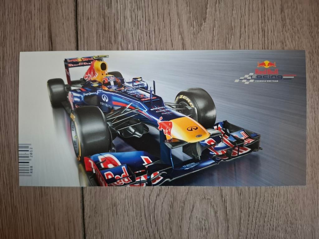 Originele handtekening Mark Webber op Red Bull kaart, Verzamelen, Ophalen of Verzenden, Zo goed als nieuw, Formule 1