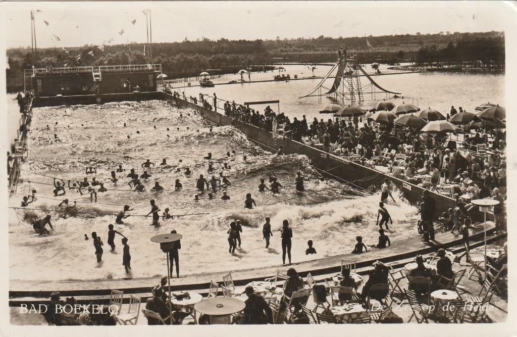 ZWEMBAB BAD BOEKELO UIT 1947 ZEER MOOIE OUDE KAART KL837, Ophalen of Verzenden, 1940 tot 1960, Gelopen