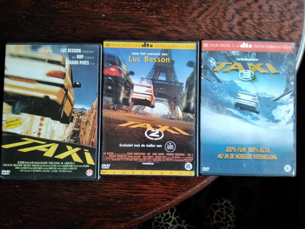 Taxi 1 2 3, 3 dvds, origineel, Actiekomedie, Alle leeftijden, Boxset, Ophalen of Verzenden