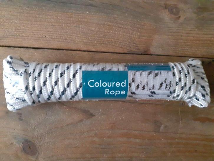 Coloured Rope wit touw 6mm 15m, Watersport en Boten, Accessoires en Onderhoud, Nieuw, Overige typen, Ophalen of Verzenden