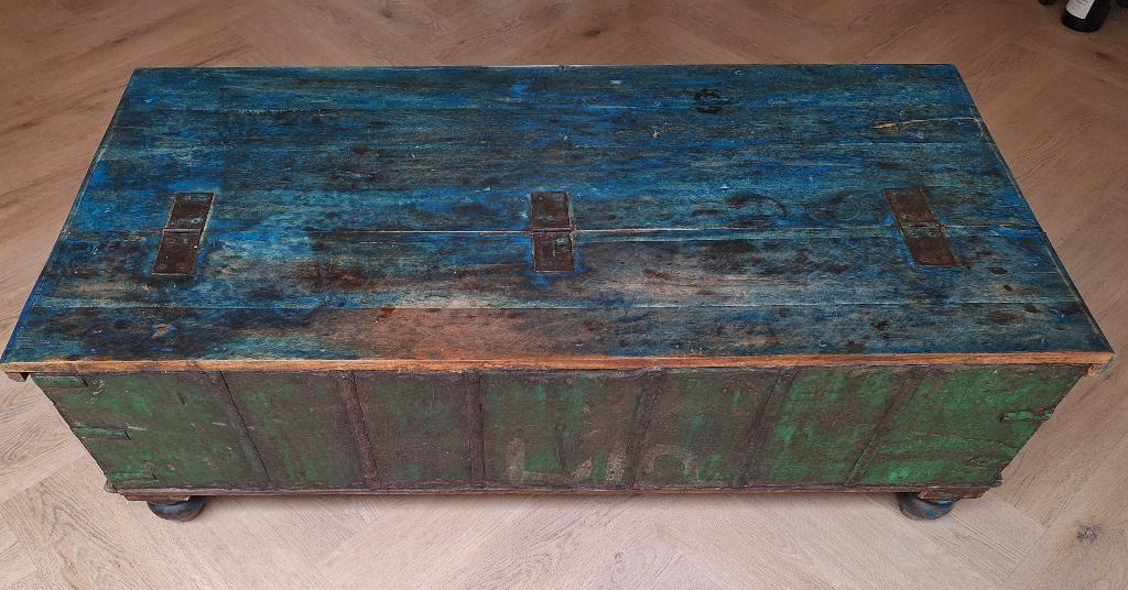 Unieke Indiase dekenkist, Gebruikt, 100 tot 150 cm, Minder dan 50 cm, 50 tot 75 cm