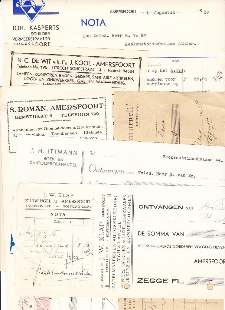 oude facturen Amersfoort (2), Verzamelen, Verzenden, Gebruikt, Overige typen