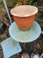 Grote bruine bloempot, Tuin en Terras, Rond, Binnen, Minder dan 40 cm, Aardewerk