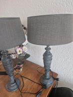2 tafellampen antraciet grijs met lampenkap, Ophalen of Verzenden, 50 tot 75 cm
