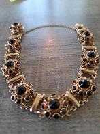 Prachtige 14 karaat oude armband met Granaten, Ophalen of Verzenden, Goud, Armband, Met edelsteen