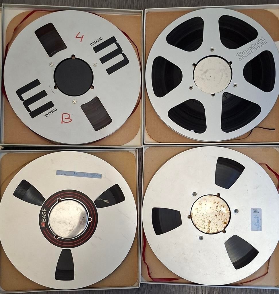 4x Maxell, Scotch, BASF banden 26,5 cm, Ophalen of Verzenden, Onderdeel, Met banden