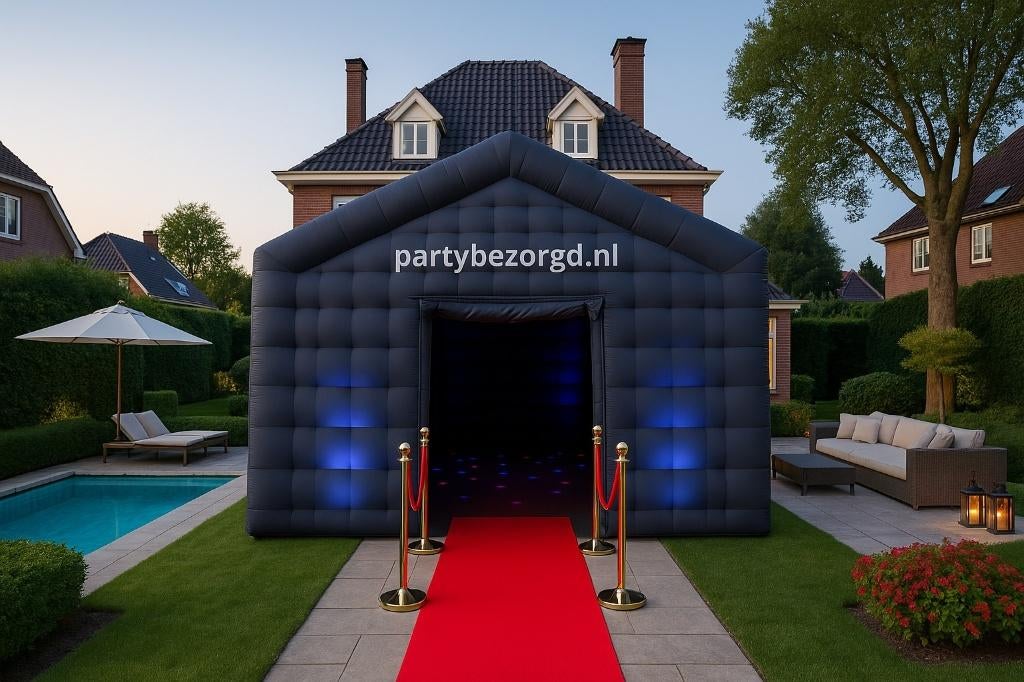 Opblaasbare Partytent 4x6m + JBL Partybox / silent disco, Ophalen, Nieuw, Overige