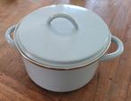 Lichtblauwe emaille kookpan met deksel, 20 cm, Huis en Inrichting, Ophalen, Gebruikt, Rvs, Kookpan of Snelkookpan