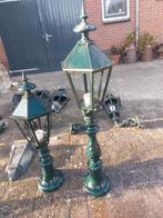 Klassieke lantaarn buitenlamp gietijzer sokkel, Ophalen, Gebruikt, Staande lamp, Netvoeding