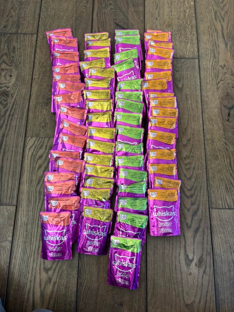 Whiskas junior 2-12 maanden natvoer 64x, Ophalen of Verzenden, Kat