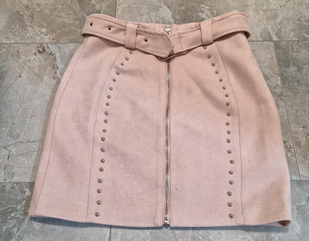 Stijlvolle Suède-look Rok met Riem - Maat M - Chic & Jeune, Ophalen of Verzenden, Zo goed als nieuw, Beige, Boven de knie