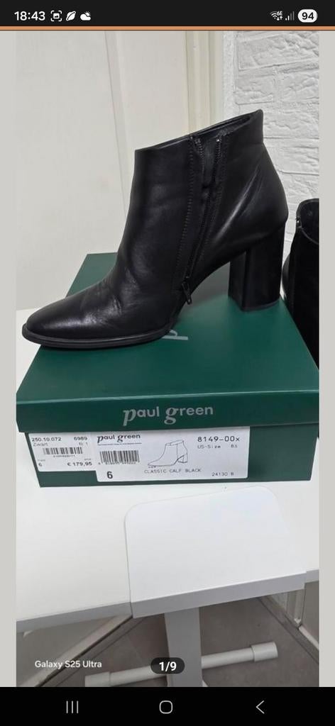 Echte leren dames schoen van Paul green Maat 39, Kleding | Dames, Schoenen, Ophalen of Verzenden, Zo goed als nieuw, Zwart, Sneakers of Gympen