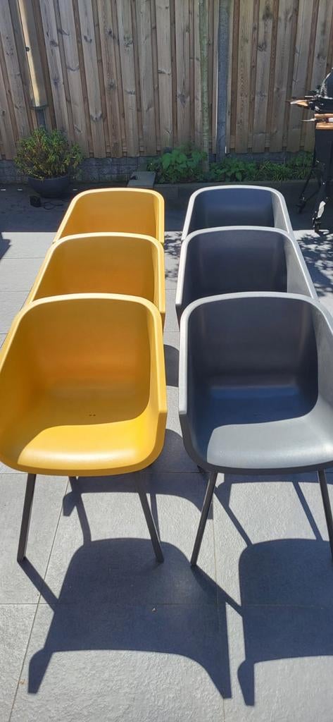 Hartman Kuipstoelen - 6 stuks (oker geel & antraciet), Huis en Inrichting, Stoelen, Ophalen, Overige kleuren, Zo goed als nieuw