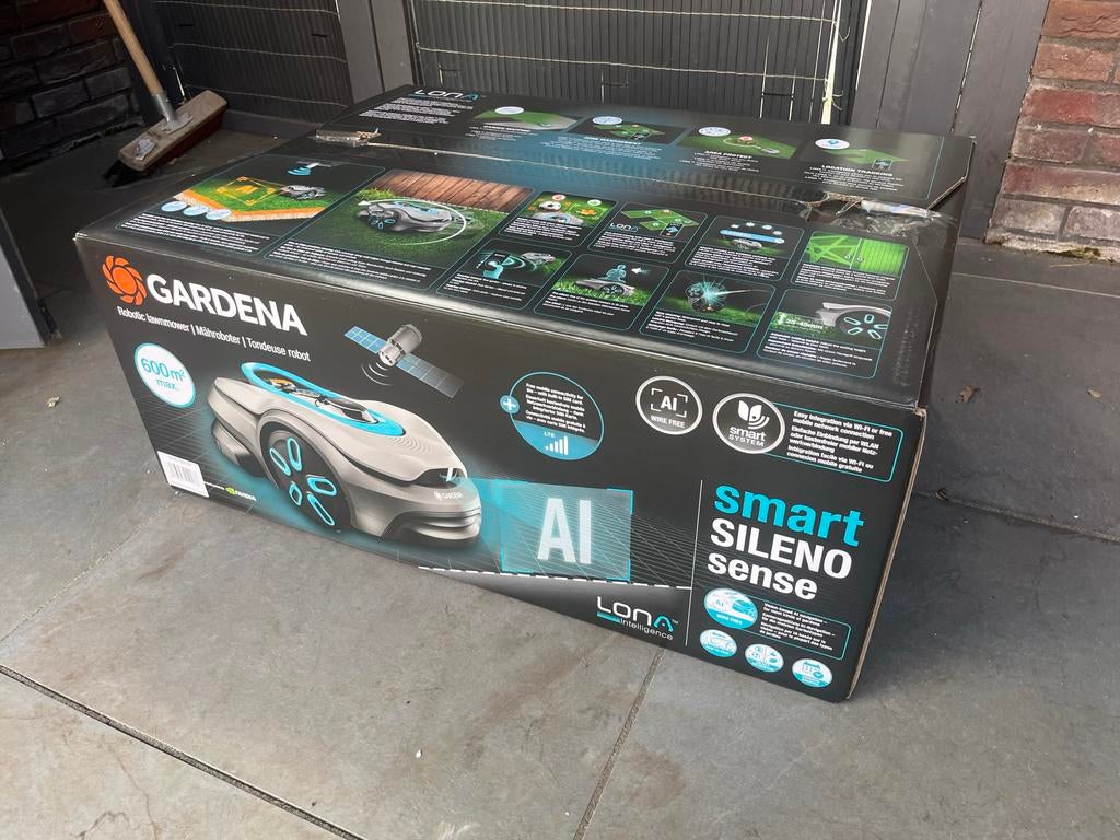 Gardena Robotgrasmaaier Smart Sileno Sense 600 AI, Tuin en Terras, Robotmaaiers, Ophalen of Verzenden, Nieuw, 20 tot 25 cm, Bestuurbaar via app