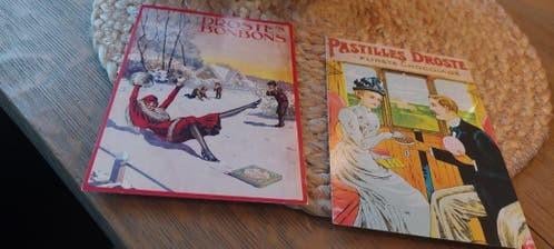 2 OUDE ANSICHTKAARTEN DROSTE BONBONS EN CHOCOLADE PASTILLES, Ophalen of Verzenden, Voor 1920, Gelopen, Overige thema's