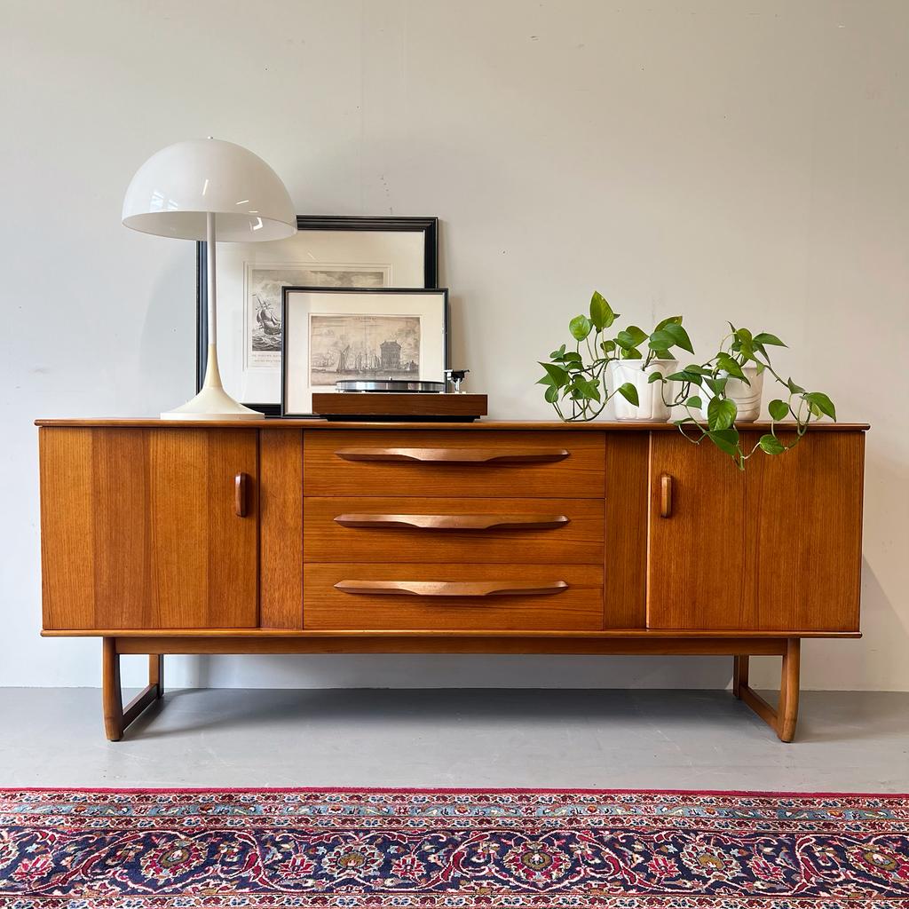 - Vintage dressoir, sideboard, teak -, Huis en Inrichting, Kasten | Dressoirs, Gebruikt, ., 150 tot 200 cm, Vintage