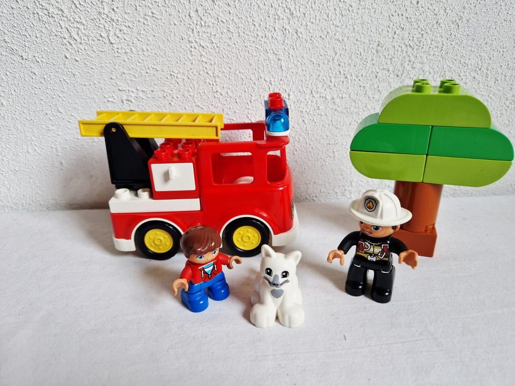 Duplo brandweerauto set 10901 werkend zwaailicht brandweer, Ophalen of Verzenden, Gebruikt, Complete set, Duplo