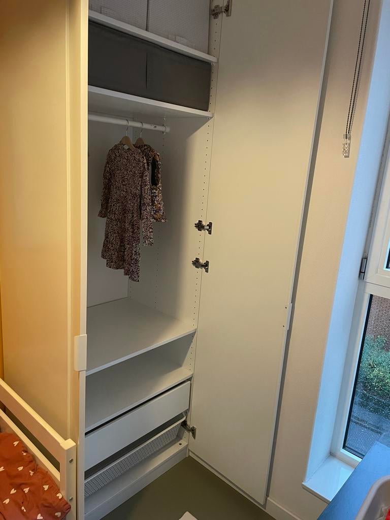 IKEA Pax kast 236x75 met lade, draadmand, planken en roede, Ophalen, Gebruikt, 200 cm of meer, 50 tot 100 cm