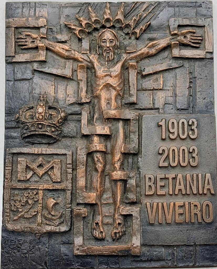 UNIEKE ZWAAR BRONZEN PLAQUETTE KRUISIGING. GESIGNEERD, Antiek en Kunst, Antiek | Religie, Verzenden