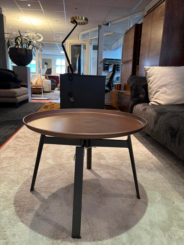 B&b Italia Husk coffeetable, bijzettafel, nachtkastje koper, Huis en Inrichting, Tafels | Bijzettafels, Zo goed als nieuw, Rond