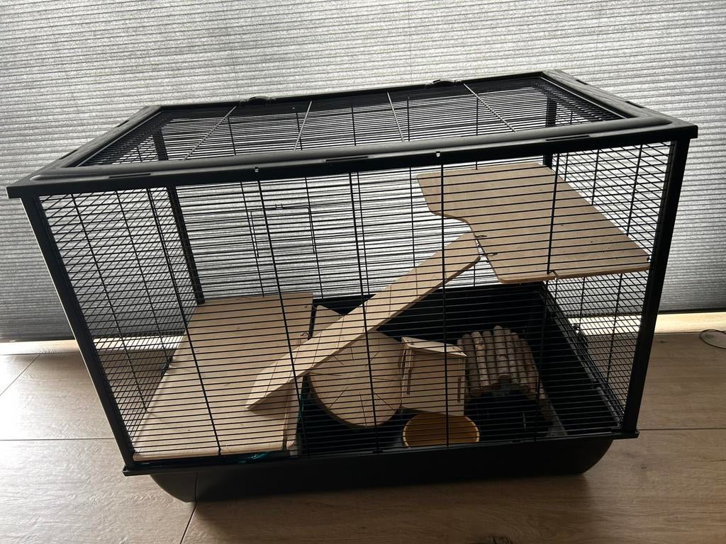 Hamsterkooi met toebehoren, Kooi, Zo goed als nieuw, Hamster, 75 tot 110 cm