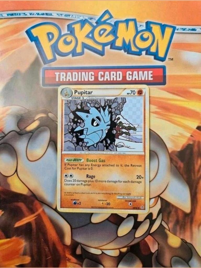 Pupitar 38/95 HGSS Unleashed set pokemon kaart, Ophalen of Verzenden, Gebruikt, Losse kaart