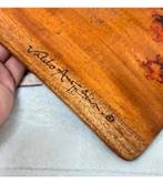 Antiek Valdo Australia Aboriginal houten bord + handtekening, Antiek en Kunst, Kunst | Niet-Westerse kunst, Ophalen of Verzenden