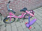 Roze kinderfiets 18 inch + gratis step, Fietsen en Brommers, Fietsen | Kinderfietsjes, Ophalen of Verzenden, Gebruikt, 16 tot 20 inch