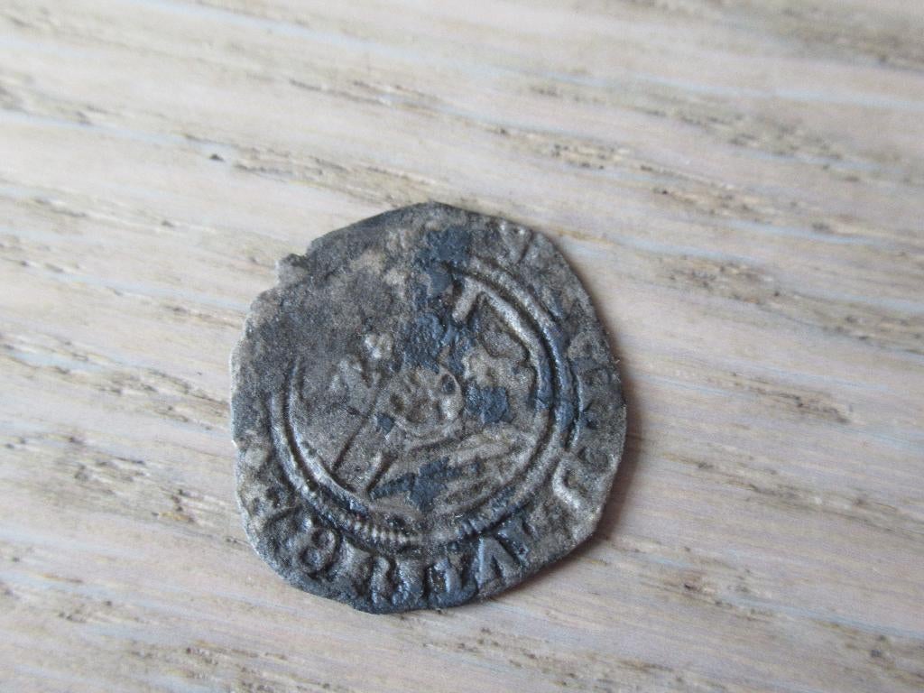 Zilveren middeleeuwse munt met vierpas / bodemvondst, Postzegels en Munten, Munten | Nederland, Vóór koninkrijk, Zilver, Losse munt